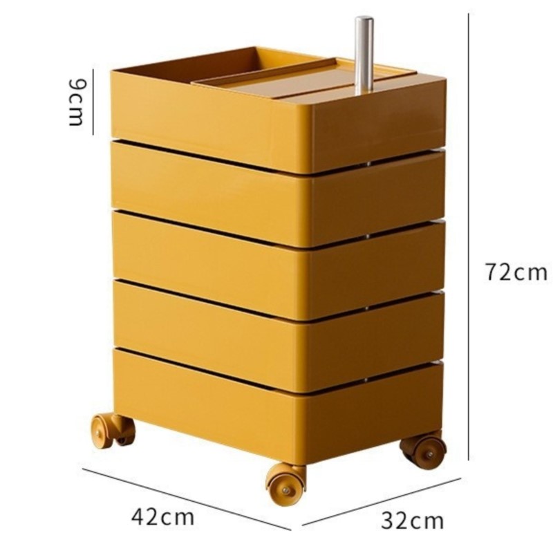 Rotating Storage Cabinet Movable Bedside Table Ins Side Cabinet Minimalist Nordic Storage Cabinet Cosmetic Storage Cabinet: Brown