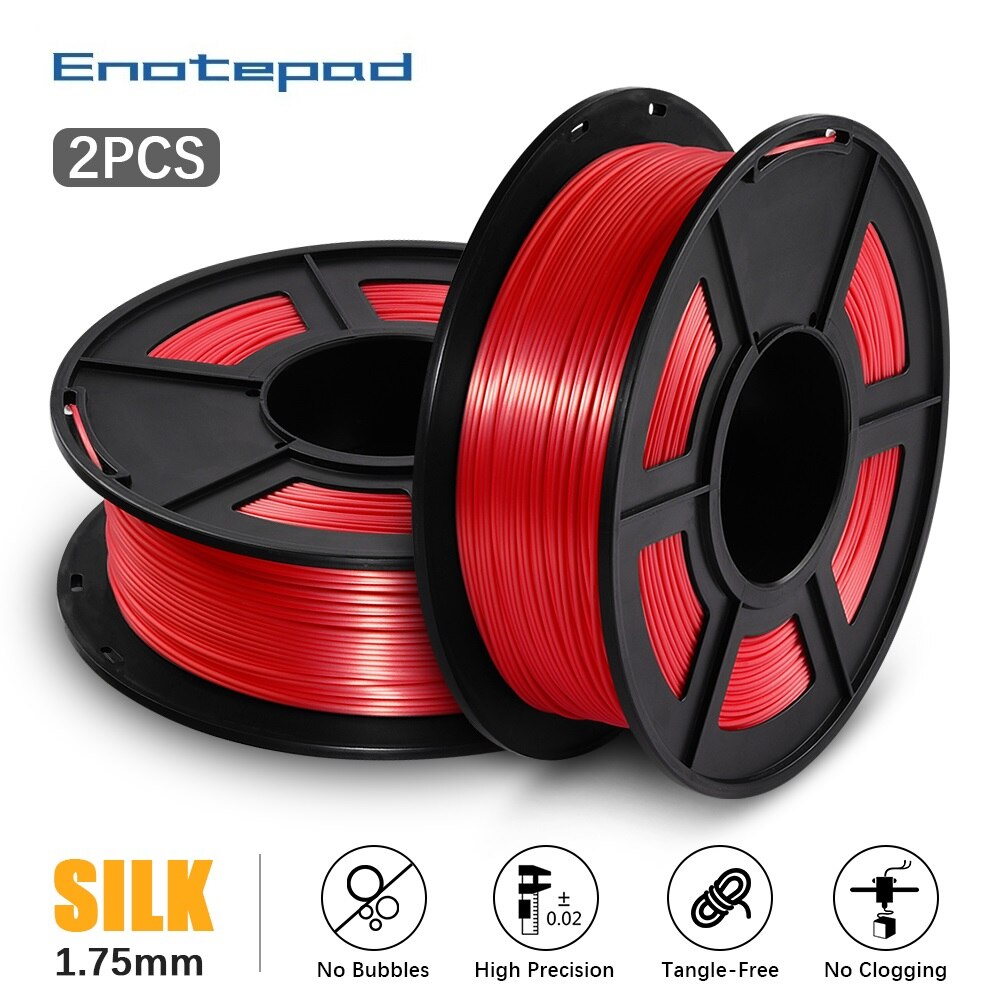 Enotepad PLA Silk filament for 3d filament silk rainbow 3D Printing Materials with Vacuum packaging fast: SILK-RD-2KG