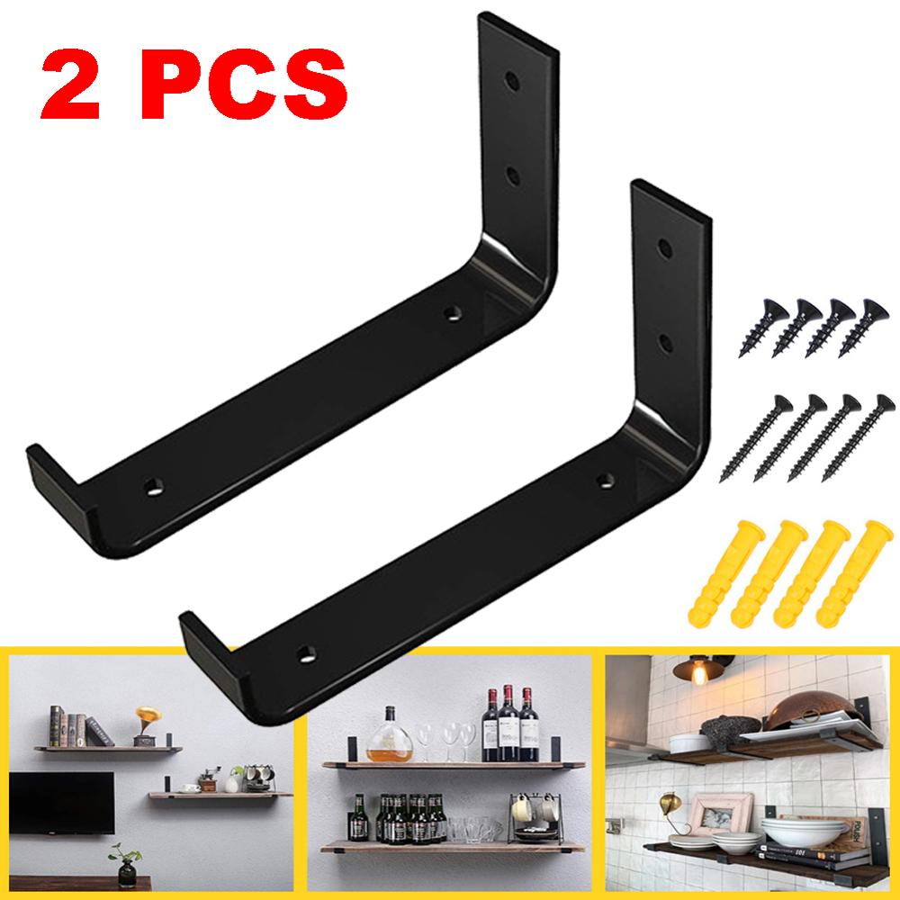 2PCS Hardware Rustic Wall Shelf Brackets Scaffold Board Heavy Duty Industrial Shelving Corner Shelf Commodity Furniture Fittings