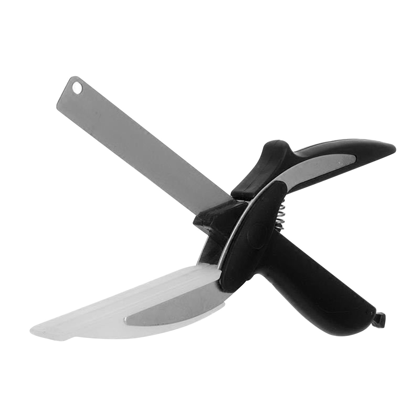 Premium Chop Scissors Cutting Board Scissors Vegetable Chopper Easy Cutter Multi-Function Kitchen Scissors With Waffle Knife: army green