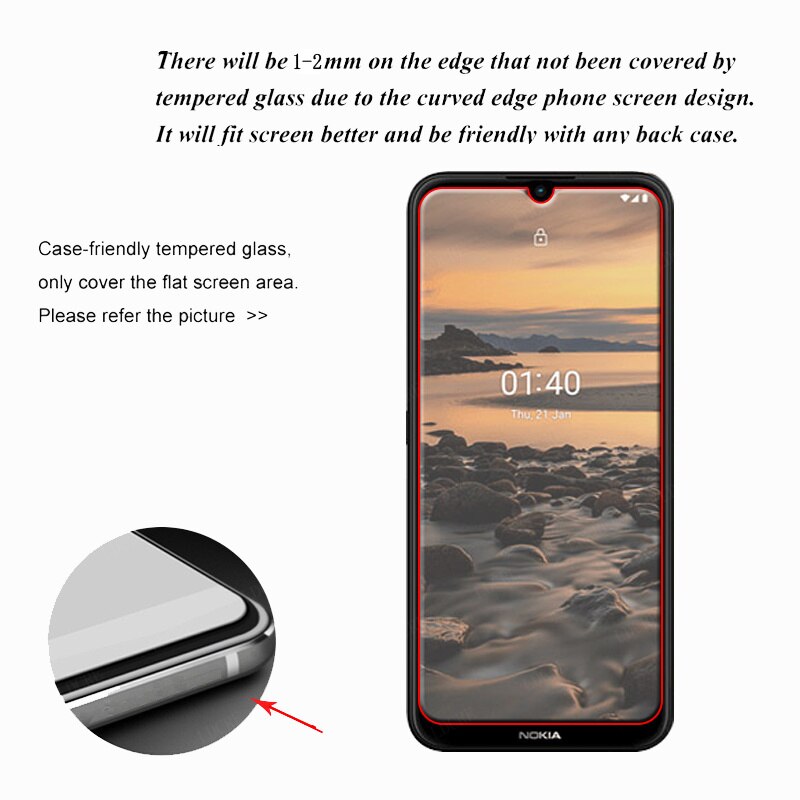 4-in-1 For Nokia 1.4 Glass For Nokia 1.4 Tempered Glass Screen Protector Protective Camera Film For Nokia 6.2 7.2 1.4 Lens Glass