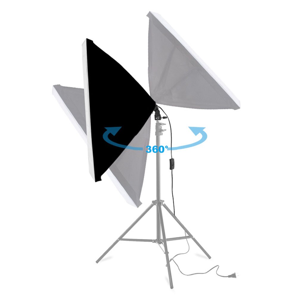 Fotografie Softbox Verlichting Kit 50*70Cm Vier Socket Lamp Softbox E27 Lamphouder Photo Soft Box Voor Fotografie foto Studio