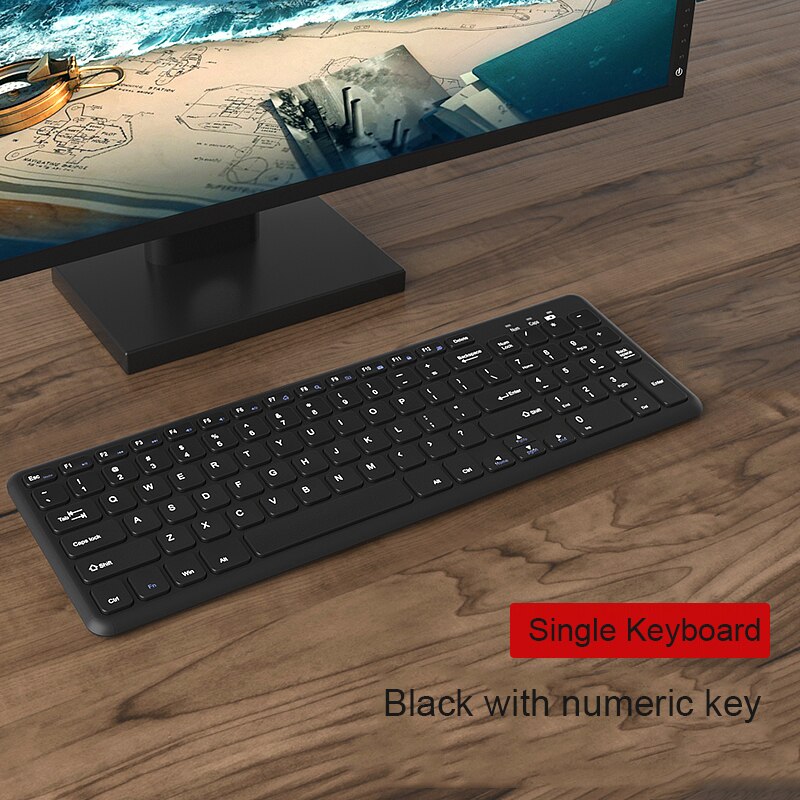 2.4G Wireless Bluetooth Keyboard Wireless Silent Gaming Keyboard For Macbook Pro iPhone iPad Tablet Ultra-slim Computer Keyboard: Black2 Keyboard