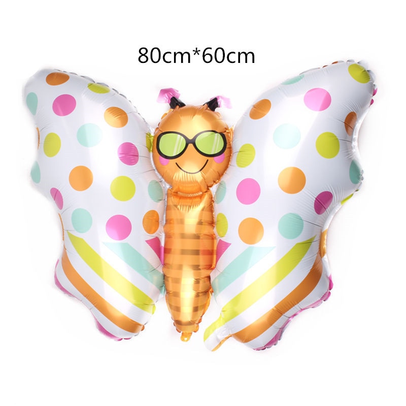 Large Butterfly Foil Balloon for Baby Shower Kids Girl Birthday Jungle Party Decoration Inflatable Air Balloon Animal Globos