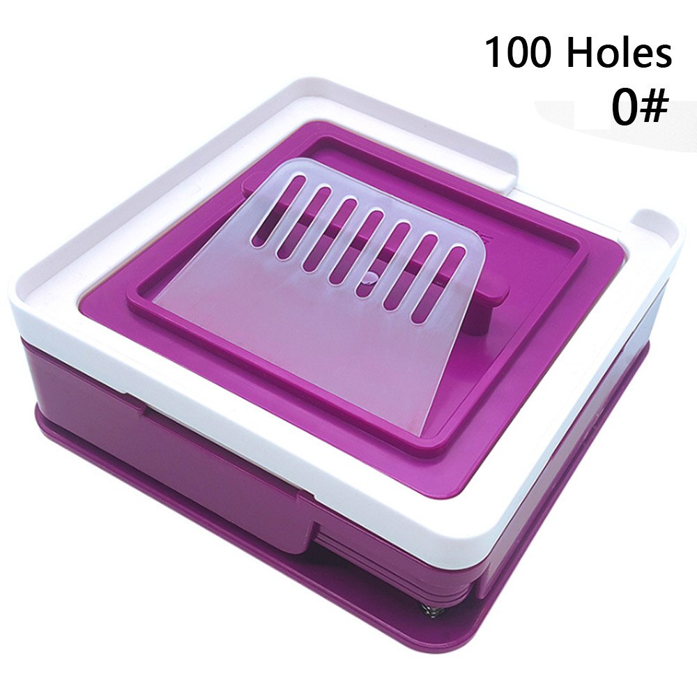 100 Holes Manual Capsule Filling Machine Manual Encapsulator Capsule Filling Board #000 #00 #0: Purple with plate