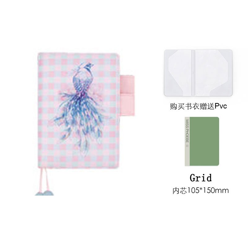 Yiwi A6 Grid Filler Planner Agenda Color Colth Notebook PVC Daily Journal Travel Journal Note Stationery: NO22