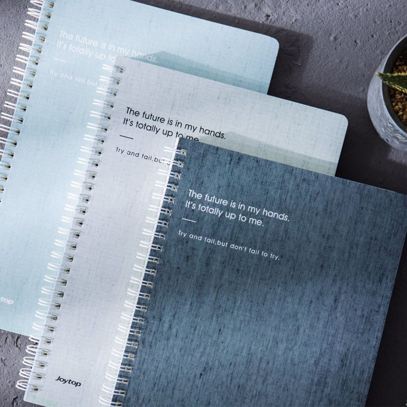 EZONE Notebook Simple Style Plain Coil Note Book For Traveler Journey Daily Diary Spiral Notepad Memo Pad Students Stationery