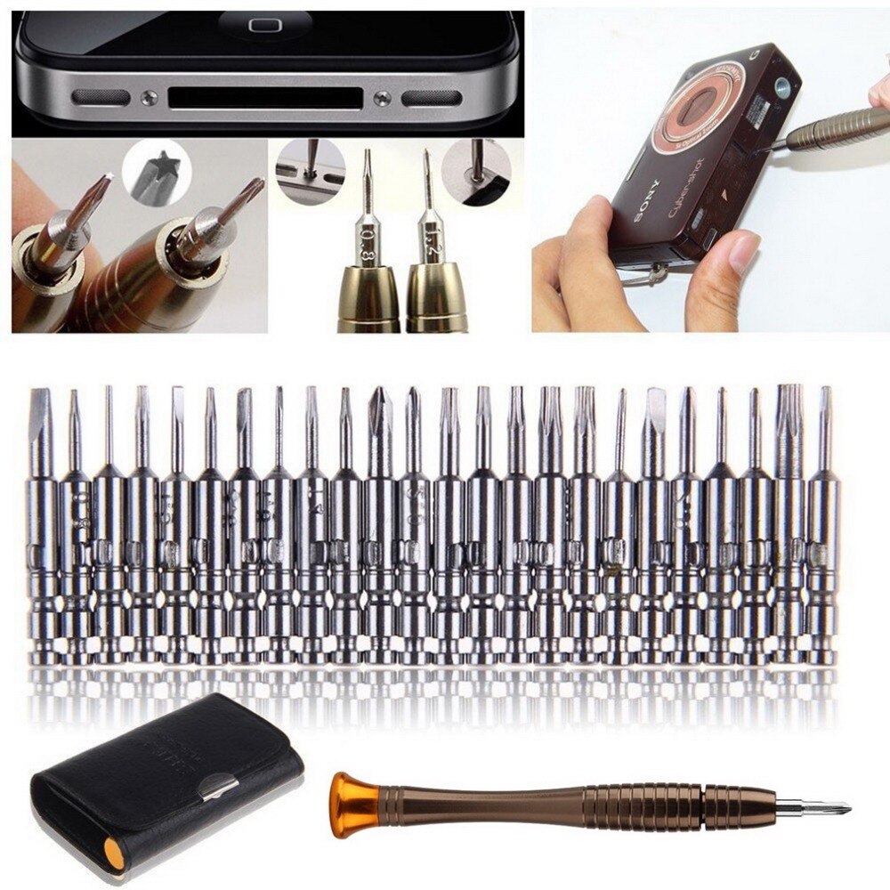 25 in 1 For iPhone Cellphone Tablet PC Repair Screwdriver Set Torx Herramientas Ferramentas Screwdriver Wallet Set Repair Tools