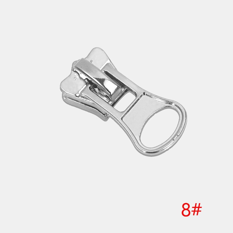 Meetee 10 sztuk 3 #5 #8 #10 #15 # suwaki z zamkiem błyskawicznym dla żywicy zamki ubrania kurtka zamki głowy zestaw naprawczy DIY suwak do szycia ściągacz: ZT005-Silver-No8