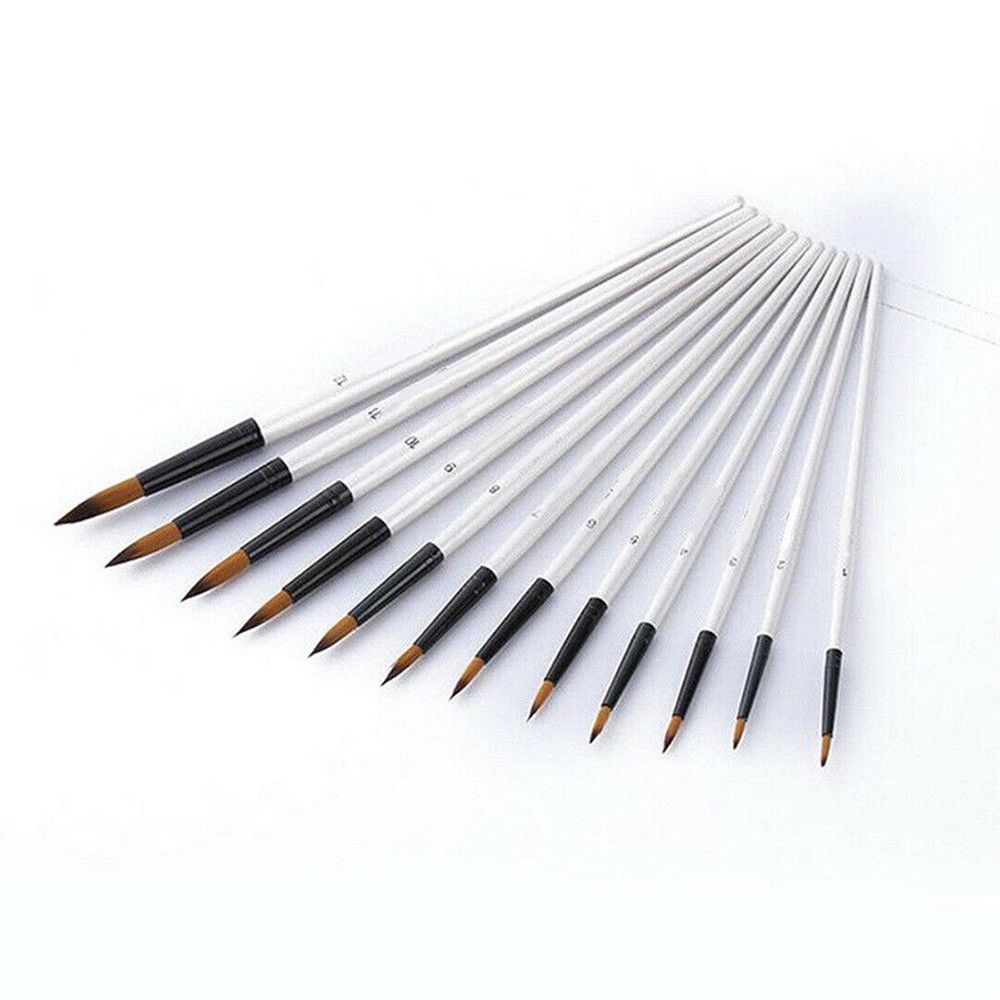 12PCS/Set Artist Paint Brushes Set Acrylic Oil Watercolour Painting Craft Art Model Art Supplies: tip