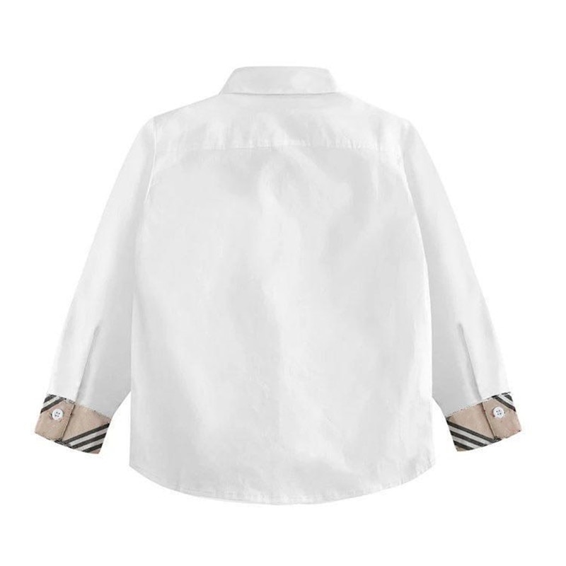Chemise à rayures pour garçons, Style, col rabattu, manches longues, vêtement en pur coton pour enfants,