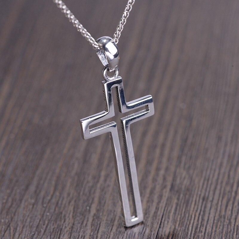 BALMORA 925 Sterling Silber Einfache Kreuz Anhänger für Frauen Männer Liebhaber Christian Schmuck Zubehör Ohne eine Kette