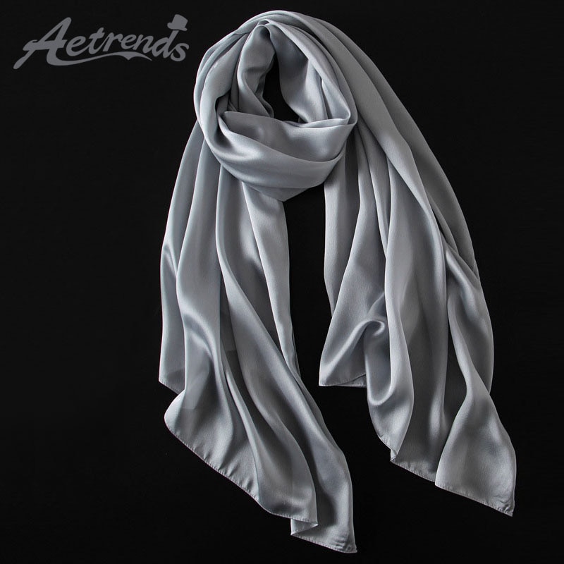 [aetrends] 12 enfärgade scarf siden filt scarf dam scarves z -3060