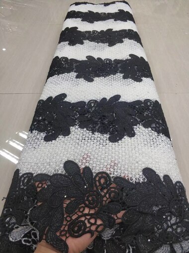 Tissu africain en dentelle guipure verte avec pierres décoratives pour robe de mariée (ytb 112): Comme sur la photo 4