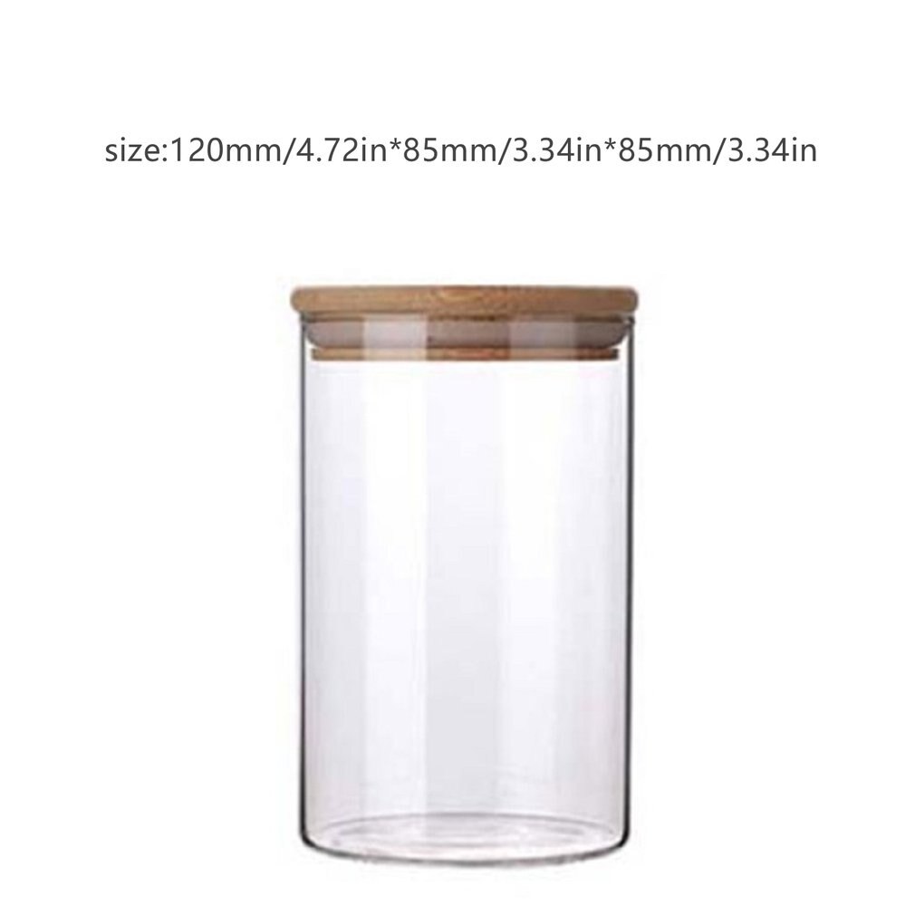 High Borosilicate Glass Airtight Jars Straight Tea Cans Dried Fruit Snacks Storage Bottles Candy Storage Jars: Dark Gray