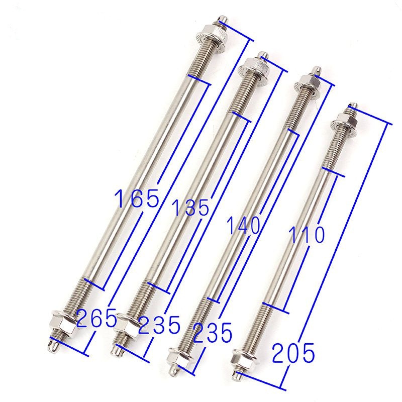Núcleo de eje de rueda delantera M10/12mm, eje medio alargado de acero inoxidable, de titanio, partes modificadas para vehículos eléctricos de motocicleta