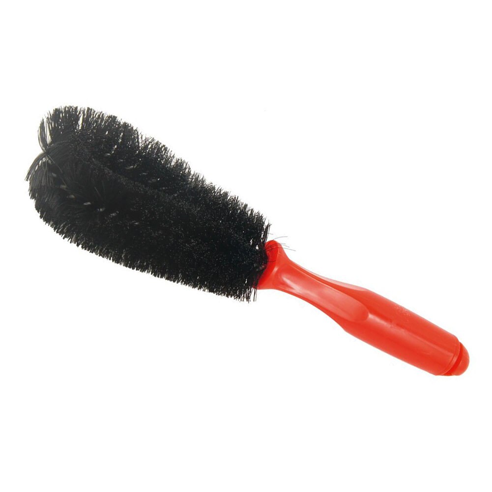 Multi Direction Motorcycle Car Wheel Spoke Brush Cleaner Black Red 10.7inch