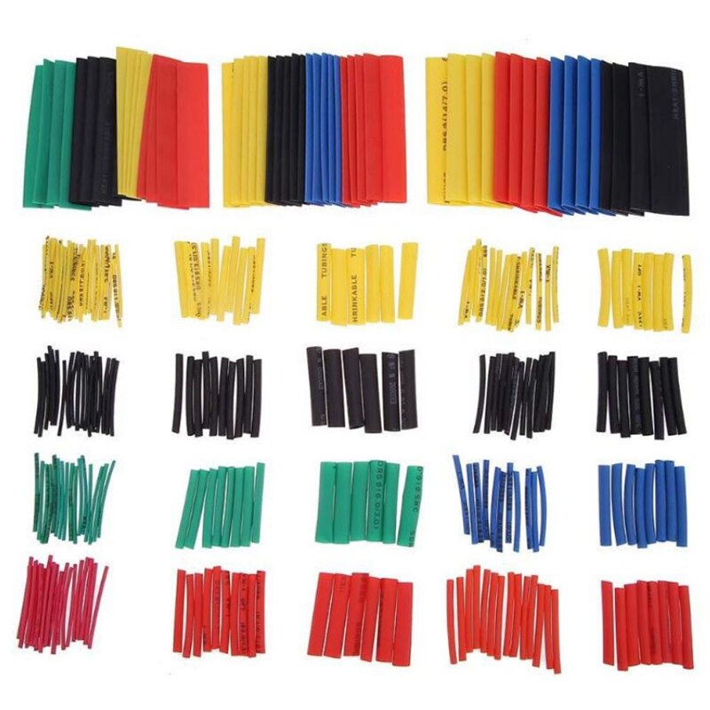 10 sæt 3280 stk farverige polyolefin krympe varmekrympbar rør wire kabel isolering ærme gruppe varmekrympeslange wire kabel