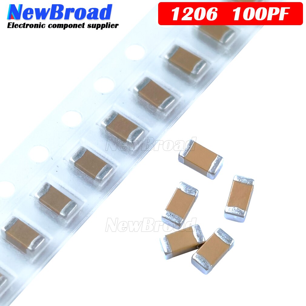 100pcs 100PF NPO Error 5% 50V 1206 100P 0.1NF smd capacitor