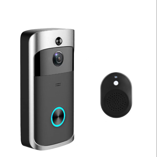 Video Doorbell Camera HD WiFi Doorbell Wireless Operated Motion Detector Audio & Speaker Night Vision for iOS&Android: Blue