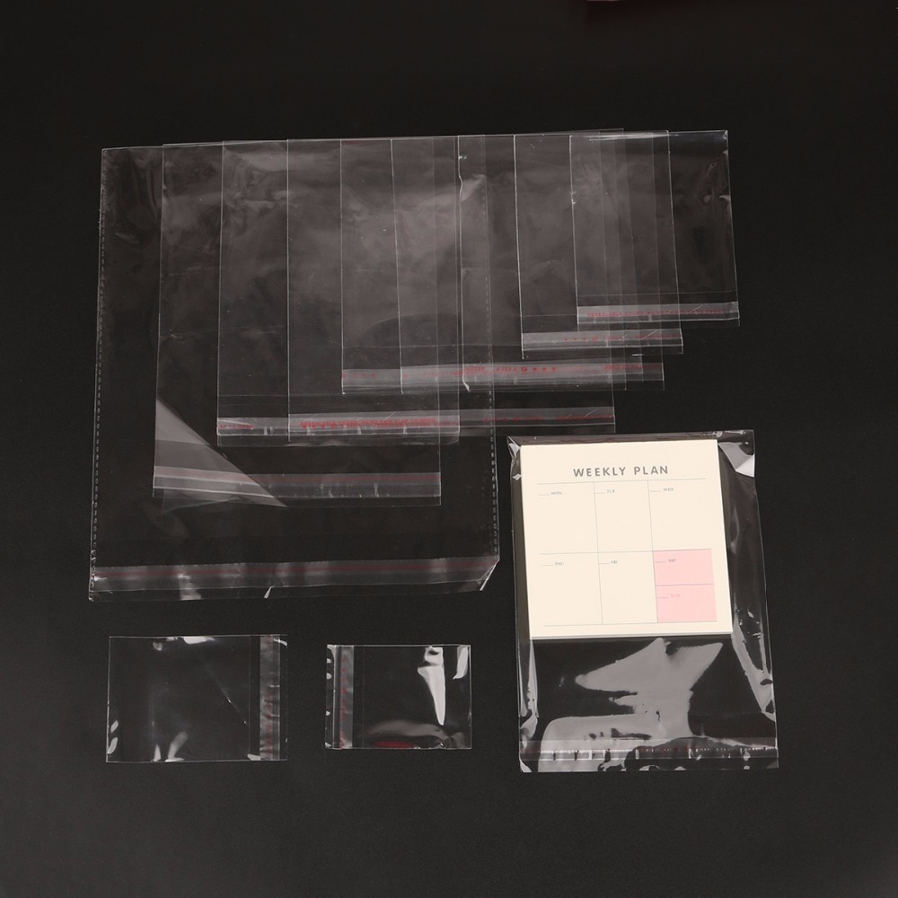 Storage Bags Clear Self Adhesive Seal Plastic Packaging Bag Resealable Cellophane OPP Poly Bags Bags
