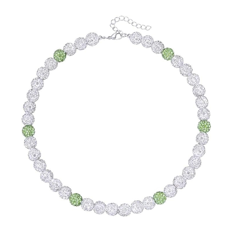 Collier de baseball pour hommes, collier de baseball scintillant, boule de strass, collier de perles, joueurs de baseball, bijoux inspirés des amoureux: 70 cm / Placage pistolet