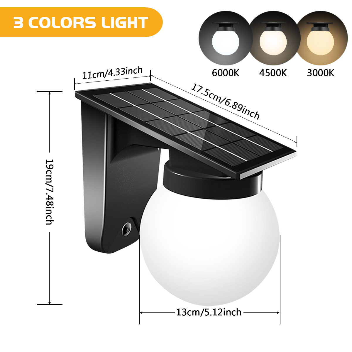 Outdoor Solar Light Verstelbare helderheid en kleur IP65 Waterdichte Solar Wandlamp Tuinverlichting op zonne-energie voor tuinhek: changeable / 4W