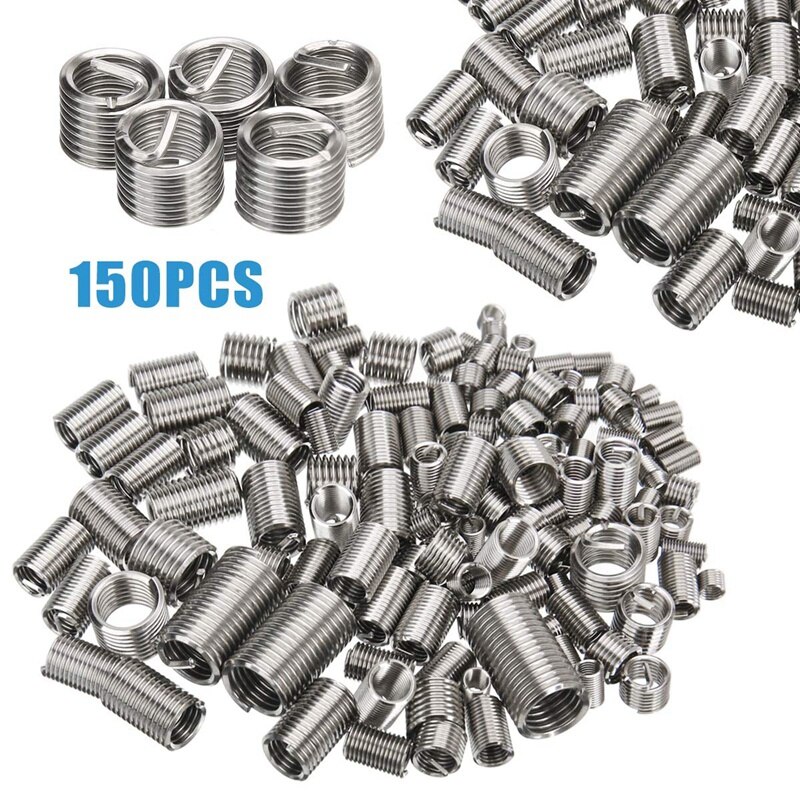 150Pcs Rvs Draad Reparatie Insert Kit M3 M4 M5 M6 M8 Klinknagel Moer Kit Draad Reparatie Insert Kit