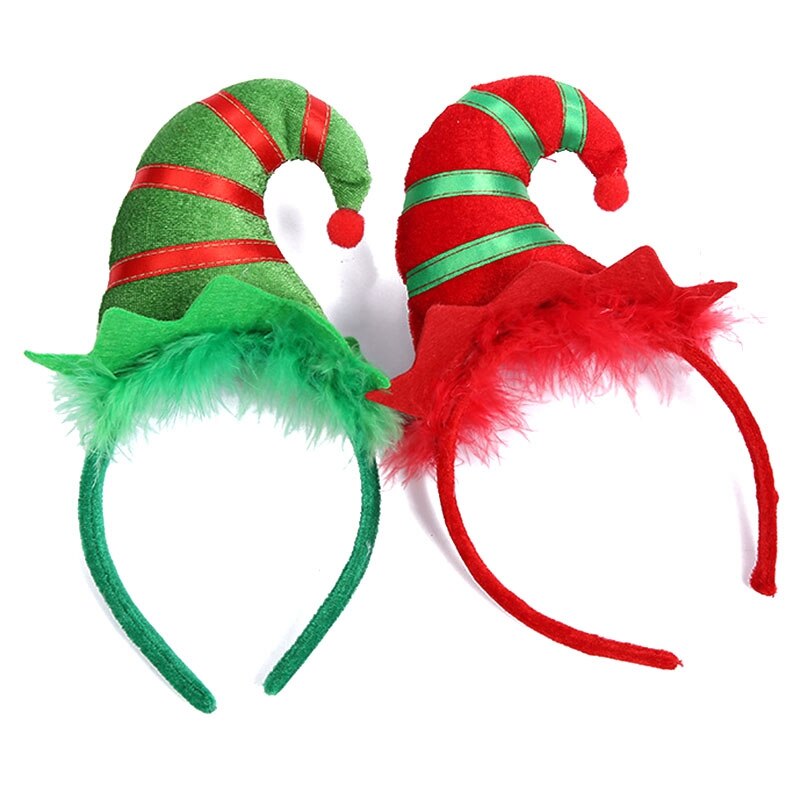 2 STUKS Kerst Hoed Xmas Kerst Decoraties voor Huis Hoofdband Santa Xmas Party Decor Dubbele Haarband Sluiting Hoofd hoepel