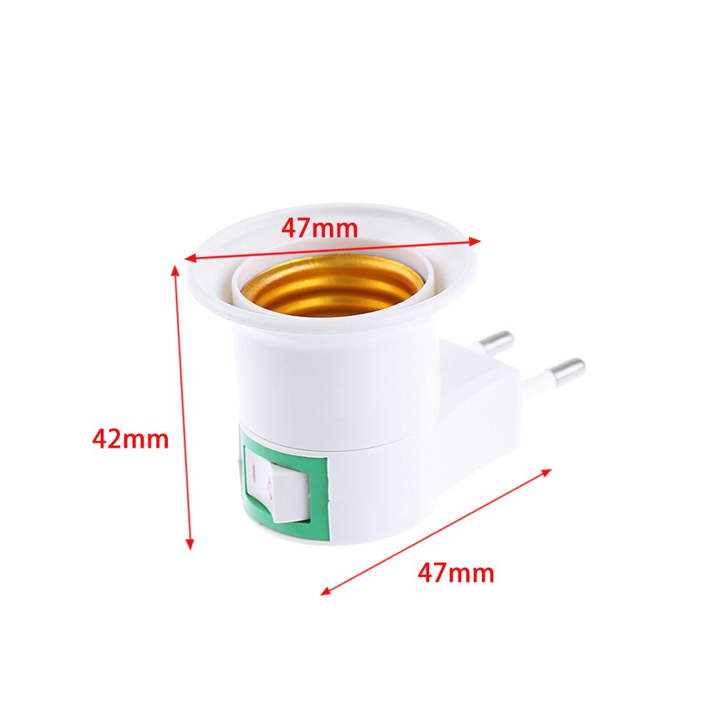 1pc bærbare hjemme levende  e27 led lys stikkontakt til eu plug holder adapter converter on / off for pære lampe kontor