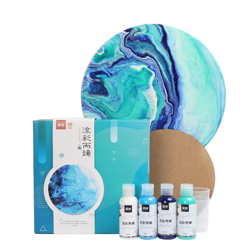 Bright Colorful Acrylic Paint Set 60ml Art Fluid Painting Paint for Drawing Art Paint Supplies Art Supplies: blue set