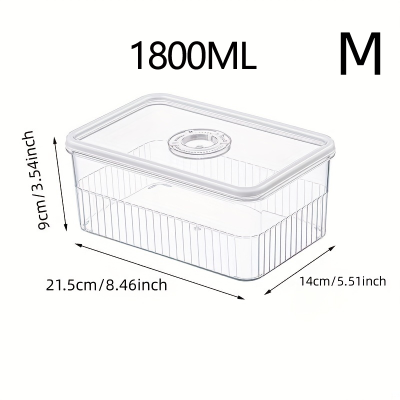 Transparent Refrigerator Food Storage Container Timing Fresh Vegetable Fruit Basket Kitchen Organizer Sealed Box For Freezer: green