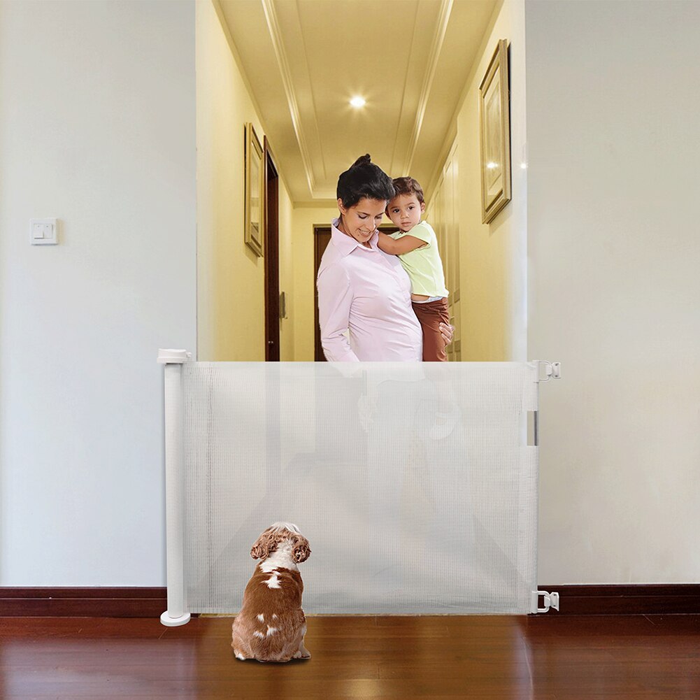 Retractable Baby Gate Pet Stair Gate Dog Safety Barrier Extendable Safety Gate For Indoors And Outdoors