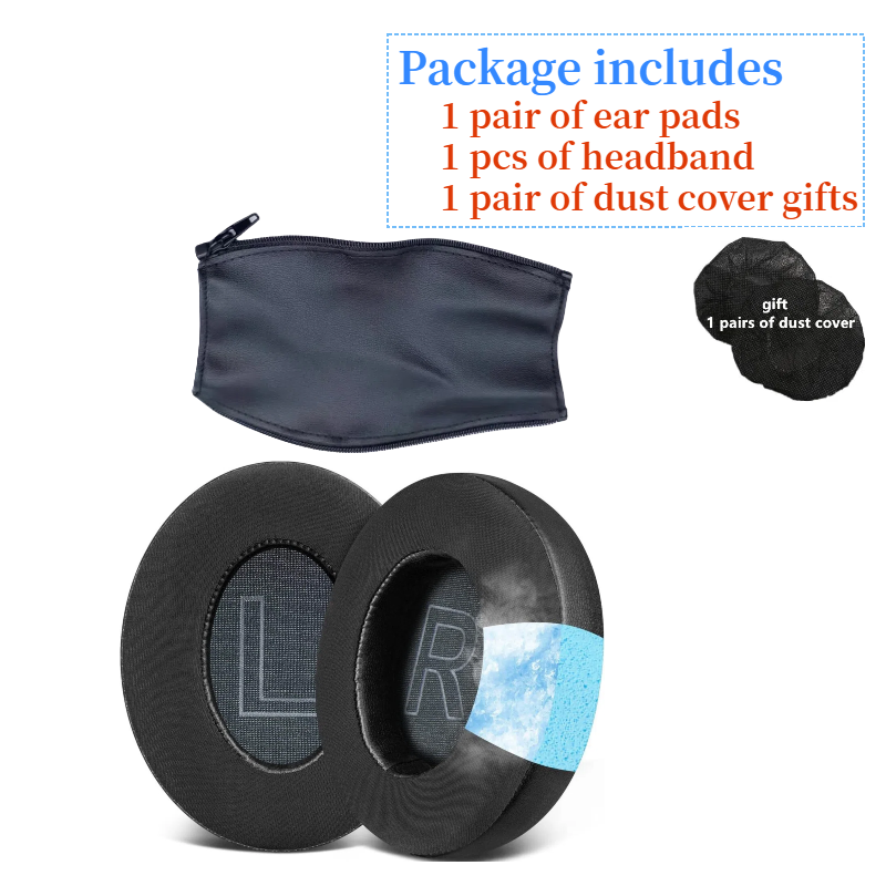 Almohadillas para los oídos Anker Soundcore Life Q10 Q20 Q30 Q35 auriculares de repuesto cojín de espuma suave almohadilla de esponja orejeras de cuero: Azul cielo