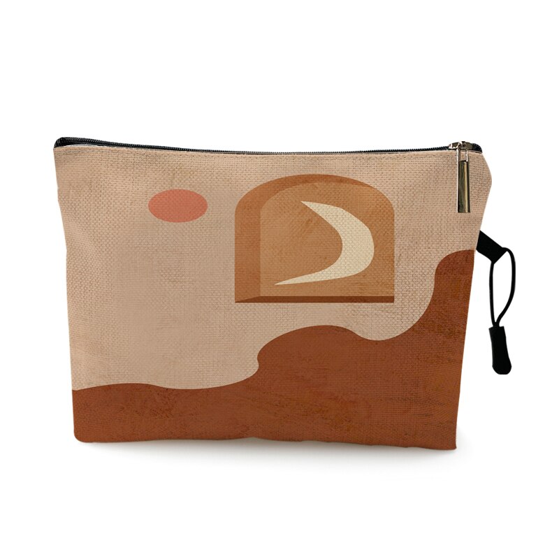 eins Kurze Linie Zeichnung Druck Frauen Kosmetik Taschen Sonne Mond aufbringen Tragbare Reise Lagerung Tasche machen-hoch Tasche Kulturbeutel: Muster 5