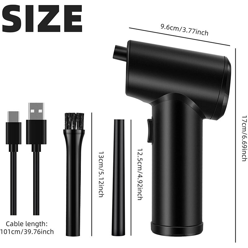 Bote de aire comprimido para limpieza de ordenadores, soplador de aire eléctrico, limpiador de polvo de aire inalámbrico para migas de teclado de PC