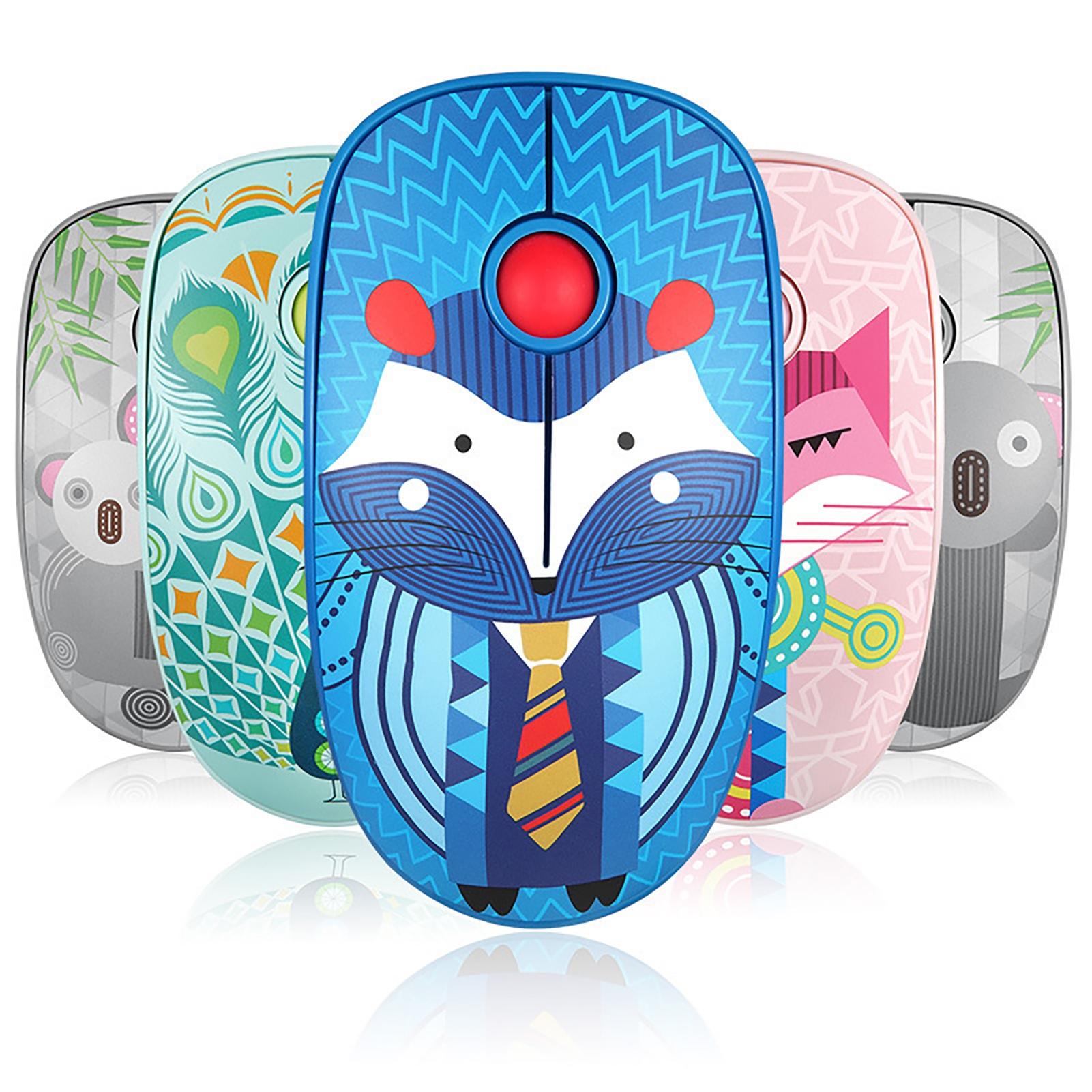 2,4G 1000DPI Animal lindo ratón inalámbrico de los niños adultos mecánica Gamer ratón para ordenador portátil silencioso Mini ratón inalámbrico