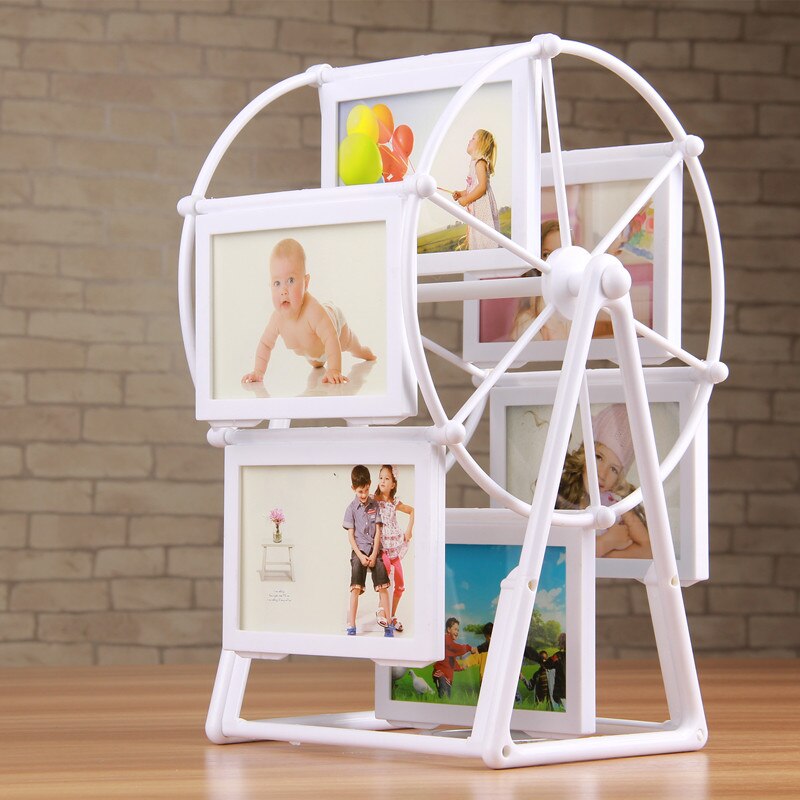 3inch Ferris Wheel Photo Frame Rack Windmill Shape Picture Frames Can Put in 12 Photos Ornaments for Desk Home Decor