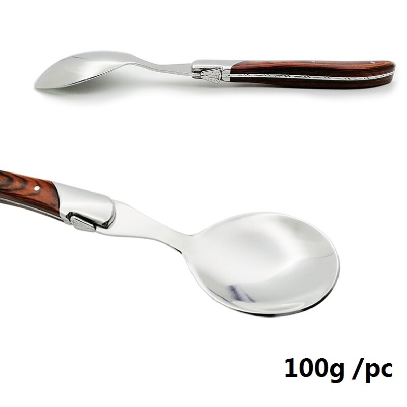 Laguiole middagssked stor matsked träskaft soppa ris servera skedar rostfritt stål träbestick 22cm 8.7 tum 2/4/6 st
