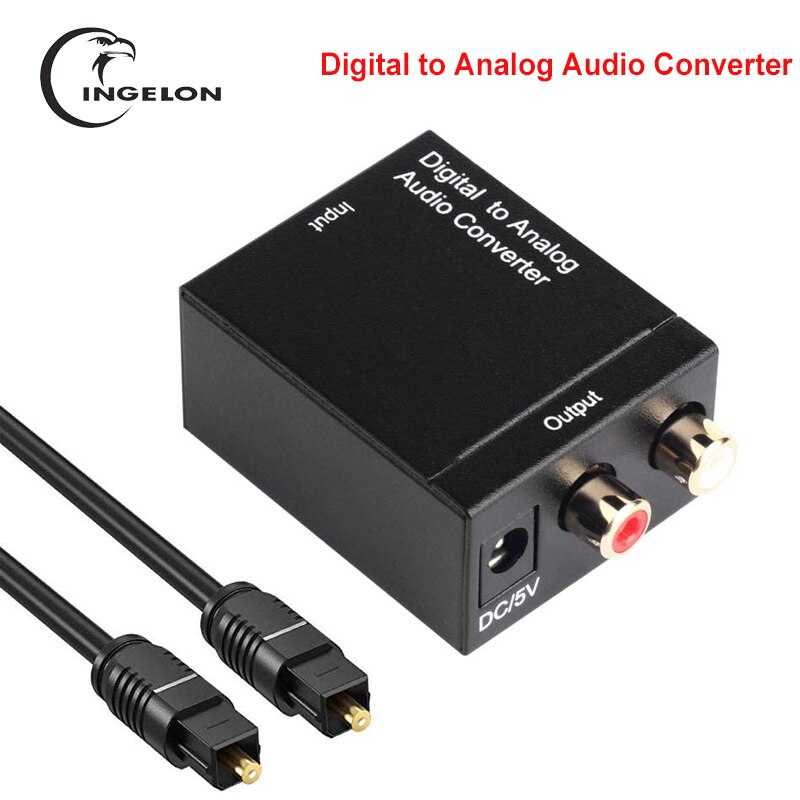 Digital to Analog Audio Converter Digital Optical Coaxial Toslink Signal Digital Coaxial or Toslink Optical to Stereo RCA Audio