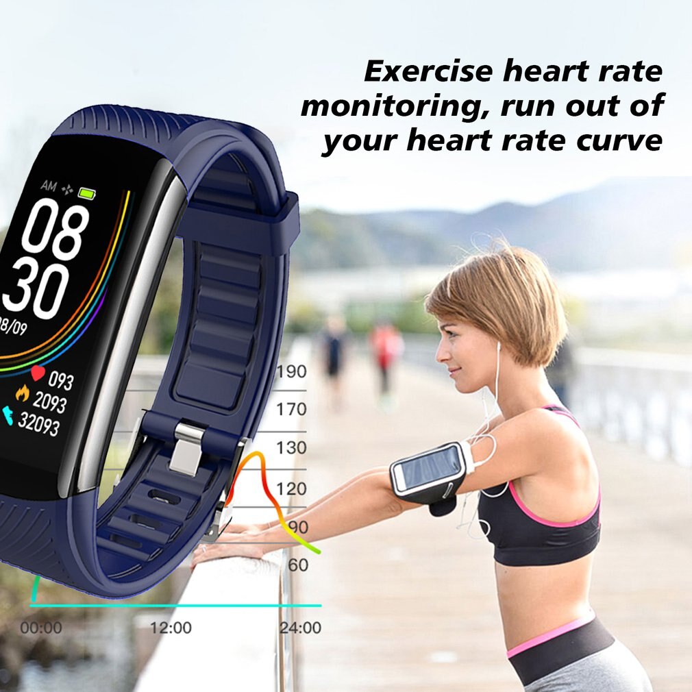 C6T Body Temperature Bracelet Watch Information Push Sleep Exercise Step Waterproof Sports Smart Bracelet Thermometer Bracelet