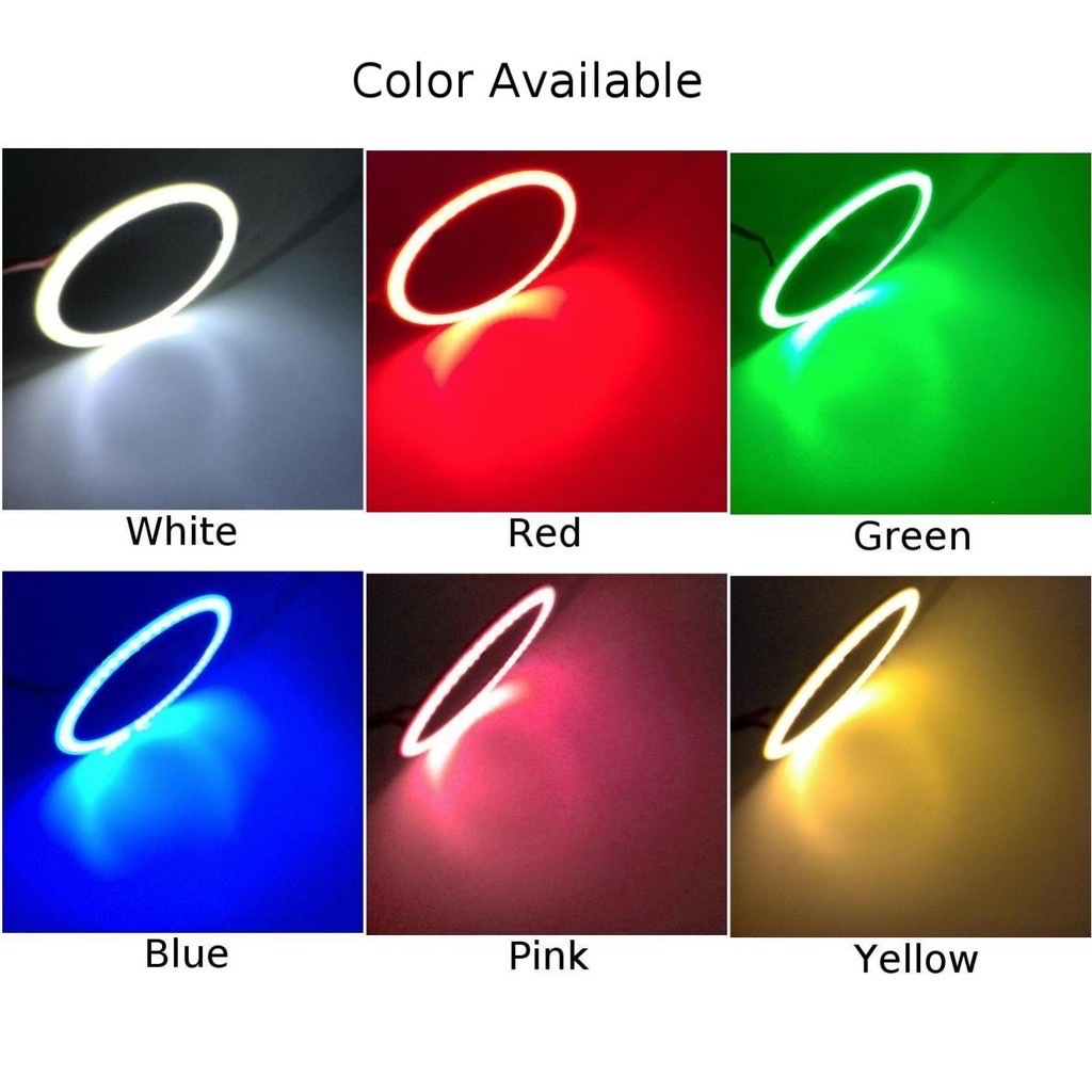 Super Ljusa Halo Ringar COB LED Angel Eyes - 60mm till 120mm - Bil och Motorcykel DRL Lampa