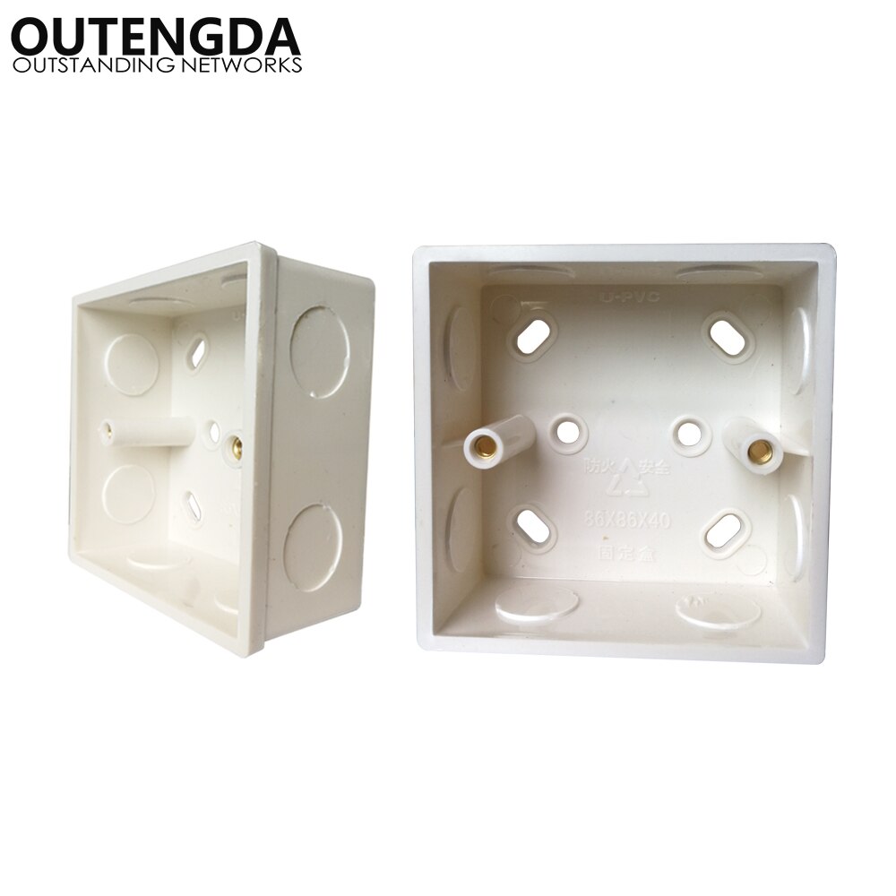 Panel de interruptor montado en superficie, esquinas cuadradas, caja inferior, 86 tipos, caja de conexiones de enchufe de pared para montaje en pared, AP inalámbrico, 2 uds.