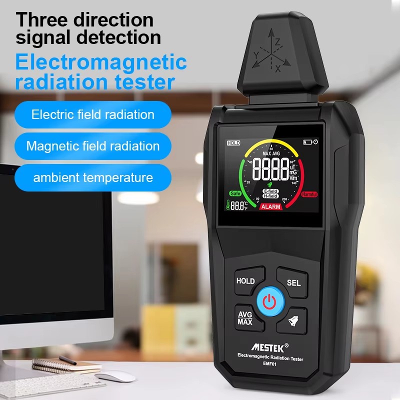 Mestek EMF01 Meter Geiger Detector Electromagnetic Radiation Tester Electric Magnetic Field Scanning Induction EMF Dosimeter