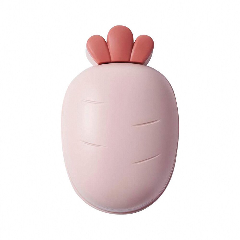 Plato de soporte para jabón con forma de zanahoria y dibujos animados, caja de jabón de doble capa para baño, bandeja antideslizante, accesorios para el baño: Pink