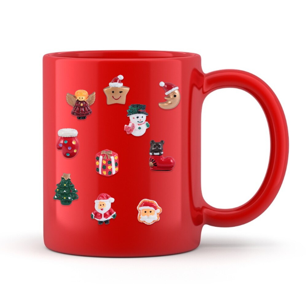 24 stuks stijlvolle, kleurrijke decoratieve kerstversieringen van hars, kerstbedels, kerstaccessoires, doe-het-zelf-versiering voor huisdecoratie