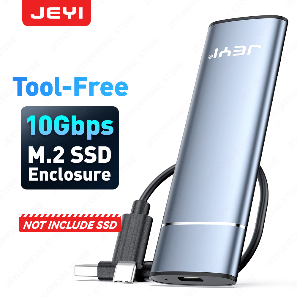 JEYI Aluminum M.2 NVME SSD Enclosure Adapter, USB 3.2 Gen 2 (10 Gbps) to NVME M-Key/(B+M) Key SSD External Case With Trim UASP: Default Title