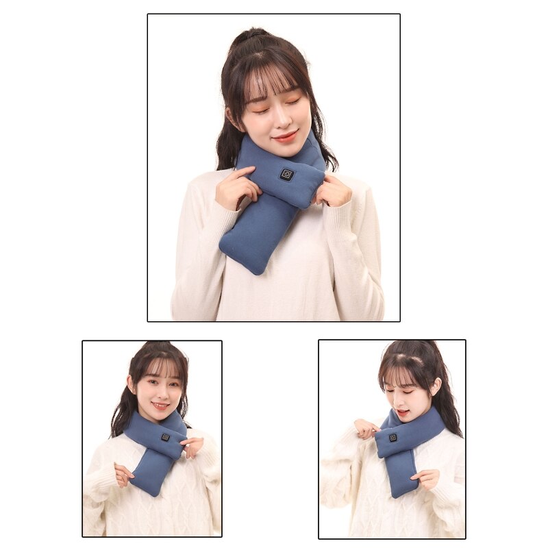 3 Temperature Level Heated Scarf, Unisex Warm Windproof Heating Scarf for Skiing