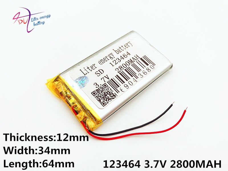 3.7 V Lithium Polymeer Batterij 2800 Mah Oplaadbare Batterijen, Gps Navigatie Camera Sd123464