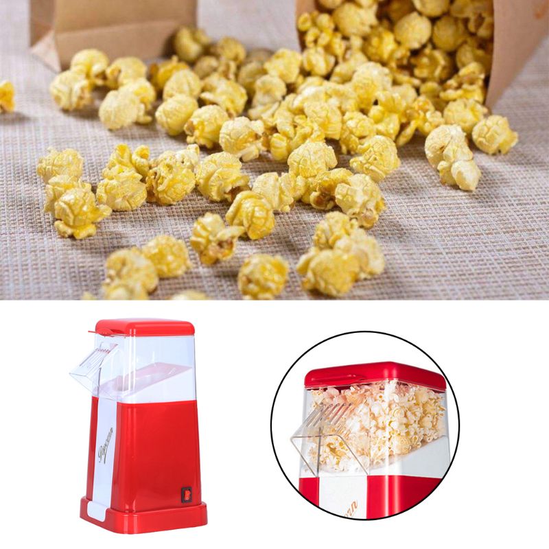 Automatisk popcorn maker maskine os / eu-stik til hjemmet kraftfuld fedtfri hurtig